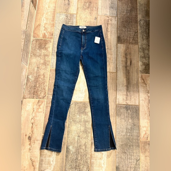 NWT Free People Riley High-Rise Slit Jeans in Nightshade Blue size 27 - Picture 6 of 10